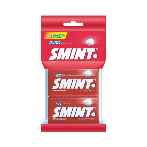 SMINT Caramelos comprimidos de fresa sin azúcar SMINT 2 x 35 g.