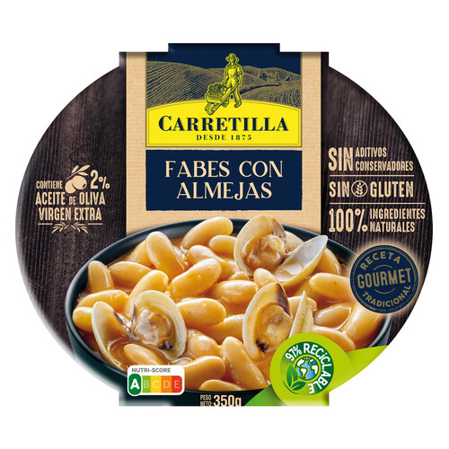 CARRETILLA Fabes con almejas gourmet 350 g.