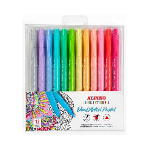 ALPINO Caja 12 rotuladores pastel doble punta Color Experience