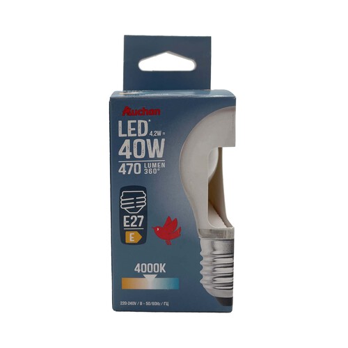 Bombilla Led E27, 4,2W=40W, luz blanca, 470lm, PRODUCTO ALCAMPO.