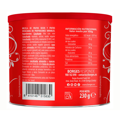 BORGES Cocktail gourmet lata 230 g.