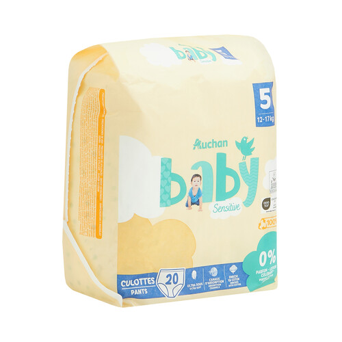 PRODUCTO ALCAMPO Baby sensitive  Pañales talla 5 (12-17 kg) 20 uds.