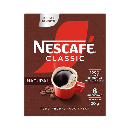 NESCAFÉ Café soluble natural 10 sobres x 2 g.