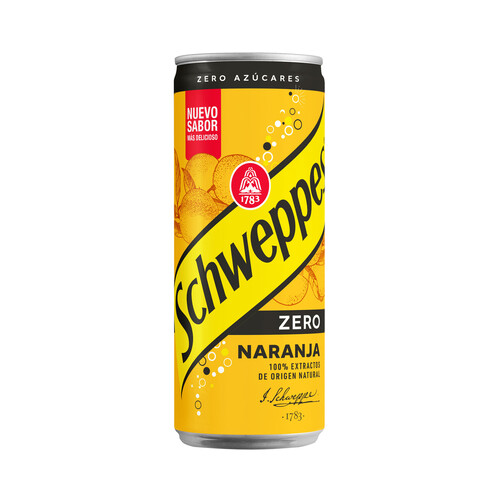 SCHWEPPES ZERO Refresco de naranja Zero lata de 33 cl.