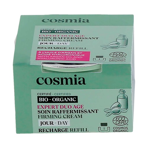 COSMIA Bio expert duo age Recarga crema facial de día reafirmante, con aceite de argán y ácido Hialurónico 50 ml.