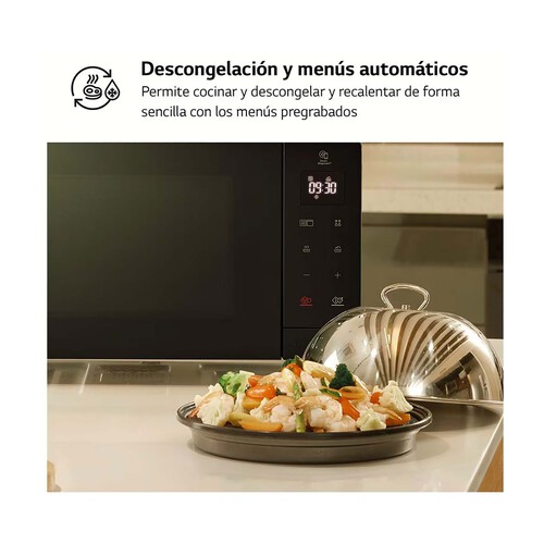 Microondas con grill LG MH7032JAS, capacidad 30L, potencia: 900W, Grill: 1000W.