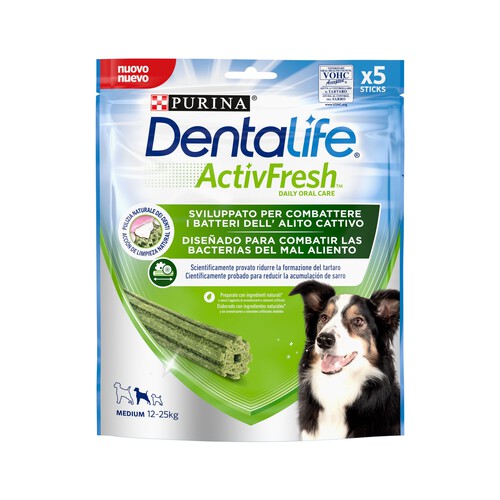 DENTALIFE Snack dental perros 12 a 25 kg PURINA DENTALIFE ACTIVFRESH 4 uds.