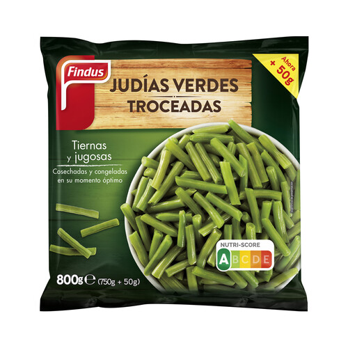 FINDUS Judias verdes redondas, troceadas y ultracongeladas FINDUS 800 g.