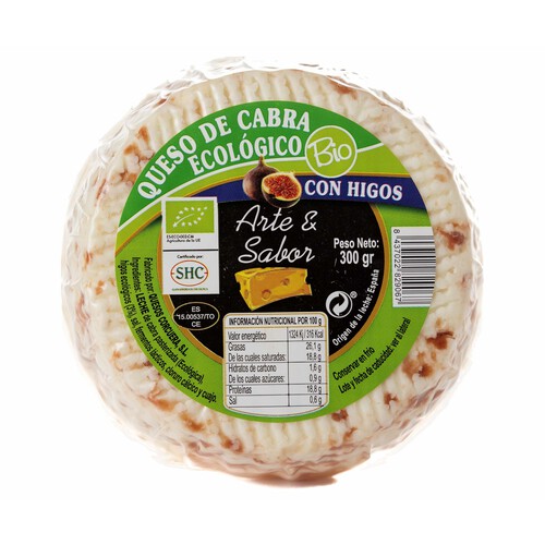 ARTE&SABOR Queso de cabra ecológico con higos ARTE Y SABOR 300 g.