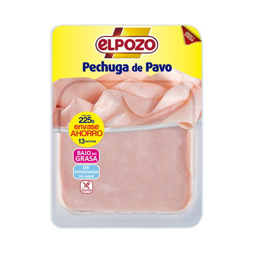 EL POZO Pechuga de pavo cortada en lonchas EL POZO 225 g.