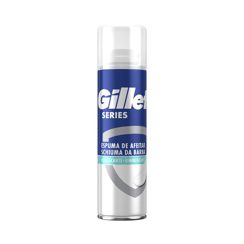 GILLETTE Espuma de afeitar refrescante con eucalipto, para pieles sensibles GILLETTE Series 200 ml.