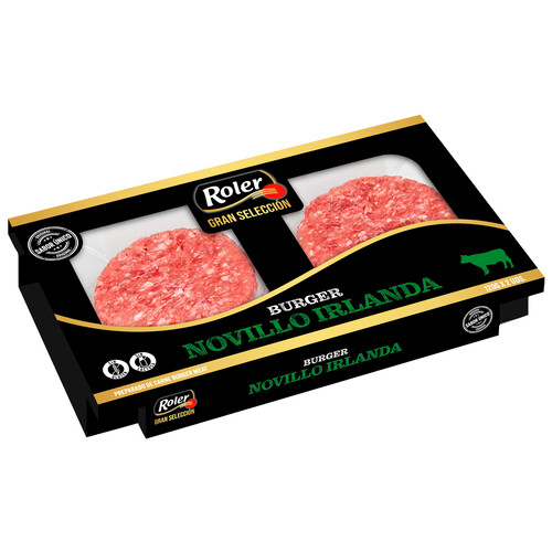 ROLER Gran selección Bandeja de burger meat de novillo irlandés 2 x 120 g.