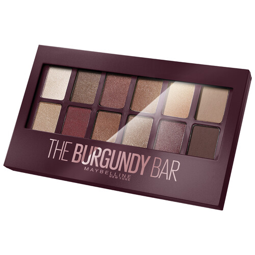 MAYBELLINE The burgundy bar palette Paleta de 12 sombras de ojos con tonos granates y nudes 