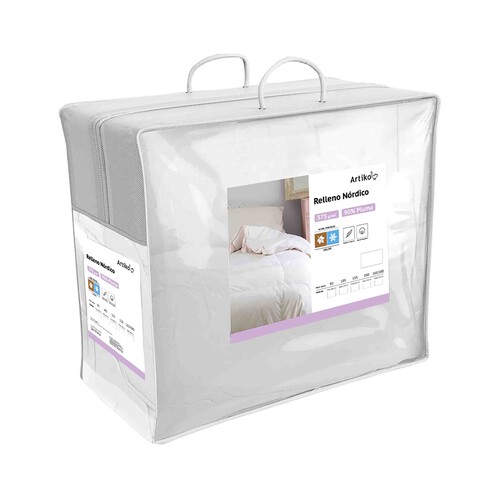 Relleno nórdico de pluma cama 150cm, 375g/m², ARTIKO.