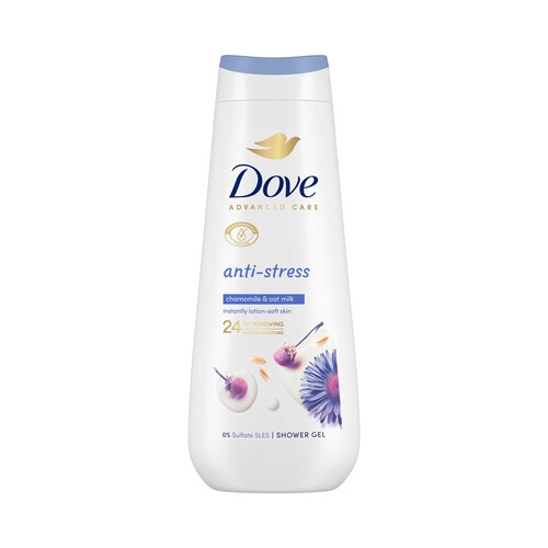 DOVE Advanced care Gel para ducha o baño con acción antiestres, para pieles secas 600 ml.