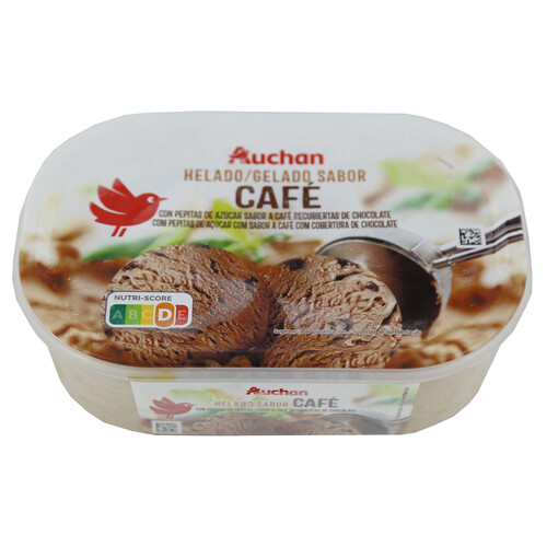 AUCHAN Tarrina de helado de café 1 l. Producto Alcampo