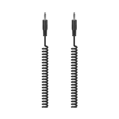 Cable Jack 3,5mm macho a Jack 3,5mm macho de 2 metros, en espiral.