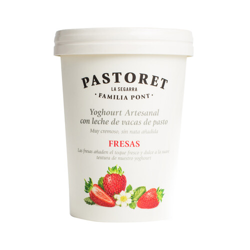 PASTORET Yogur artesanal cremoso con sabor a fresa  500 g.