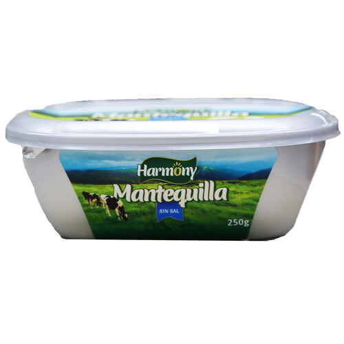 HARMONY Tarrina de mantequilal sin sal 250 g.