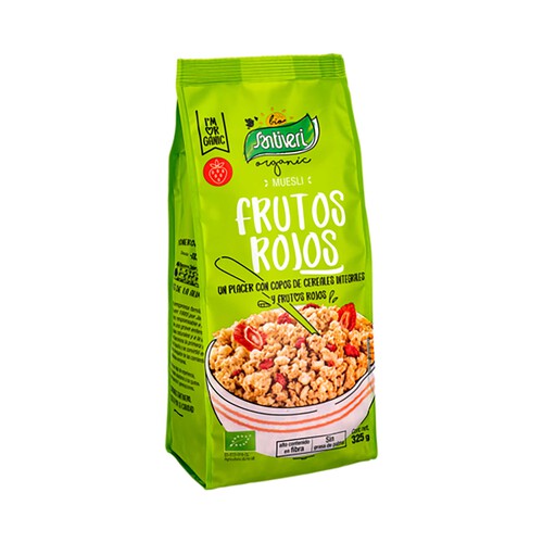 SANTIVERI Muesli crujiente con frutos rojos de agricultura ecológica SANTIVERI 325 g.