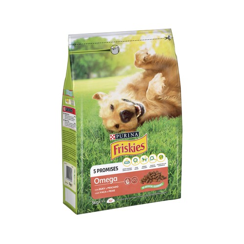 FRISKIES Comida para perros adultos a base de buey y pescado FRISKIES 3 kg.