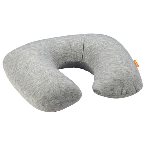 Almohada de viaje inflable con cobertura removible, soporte cervical, color gris, AIRPORT ALCAMPO.