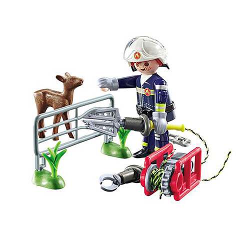 PLAYMOBIL 71467 Action Heroes misión de bomberos rescate de animales