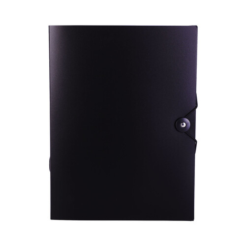 Carpeta de proyectos A4 58mm con cierre de goma de color negro, PRODUCTO ALCAMPO.