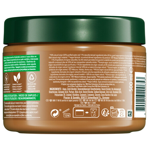 HERBAL ESSENCES Mascarilla hidrantate con aroma a coco, para cabellos muy secos 500 ml.