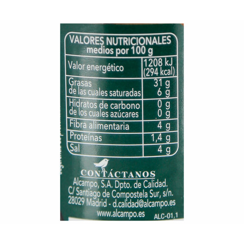 ALCAMPO GOURMET Aceitunas con hueso Arbequina ALCAMPO GOURMET 200 g.