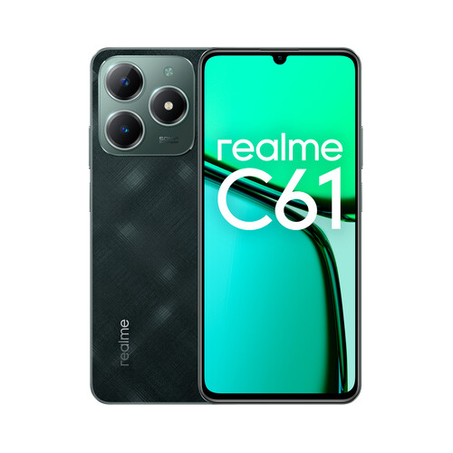 REALME C61 Dark Green 4G, 256GB+6GB Ram, pantalla LCD HD+, Móvil 17,11cm (6,74).