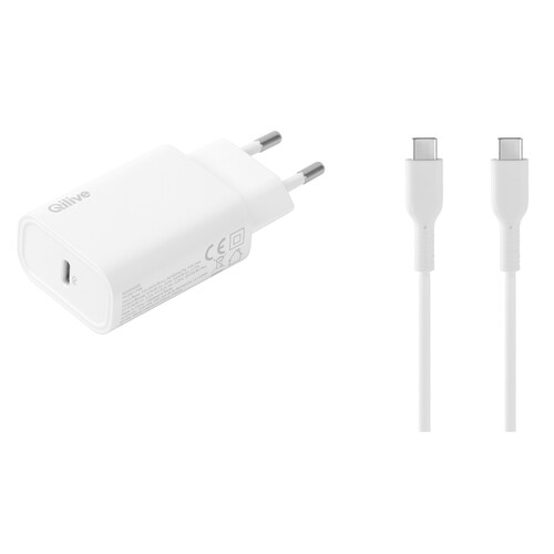 Cargador Usb Tipo-C + cable Tipo-C MUVIT, 25W.