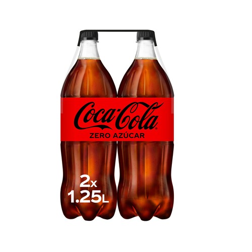 Refresco de cola Zero azúcar COCA COLA ZERO pack 2 uds. x 1,25 l-