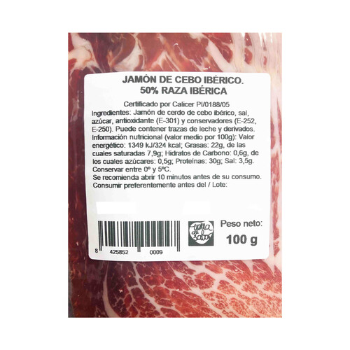 IGLESIAS Maletin jamón de cebo ibérico 50% raza ibérica 900 g.