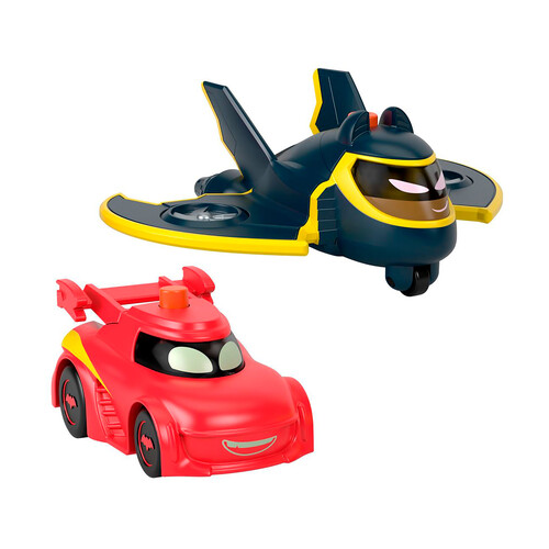 FISHER PRICE Set 2 coches DC Batwheels: Redbird y Batwing con luces y sonidos.