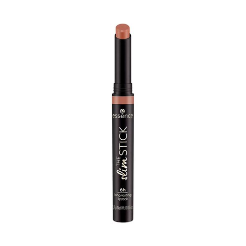 ESSENCE The slim stick tono 101 Choc-o-holic Barra de labios de larga duración, acabado nude mate.