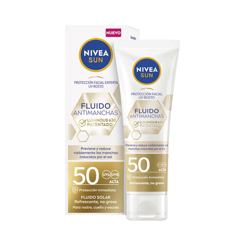 NIVEA Sun Protector solar facial con acción antimanchas y FPS 50 (muy alto) luminous 630 40 ml.