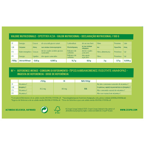 Kiwis ZESPRI GREEN 4 uds. 450 g.