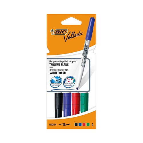 Blister 4+1 velleda medium surtido BIC