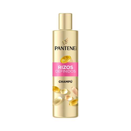 PANTENE Pro-v Rizos definidos Champú con aceite de ricino, para rizos rebeldes o encrespados 250 ml.