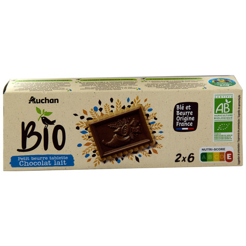 PRODUCTO ALCAMPO Bio Galletas de mantequilla con chocolate con leche ecologicos 150 g.