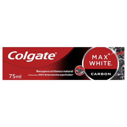 COLGATE Max white carbon Pasta de dientes con acción blanqueante 75 ml.