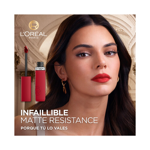 L´ORÉAL PARIS Le matte resistance , tono 560 Pay day  Labial líquido con acabado mate de larga duración (16 h).