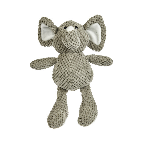 PRODUCTO ALCAMPO Peluche para perro con forma de elefante de 30 cm.