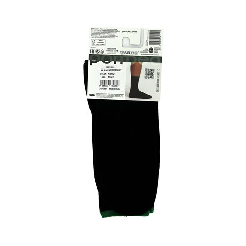 Calcetines para hombre POMPEA Eco Friendly, color negro, talla 43/46.