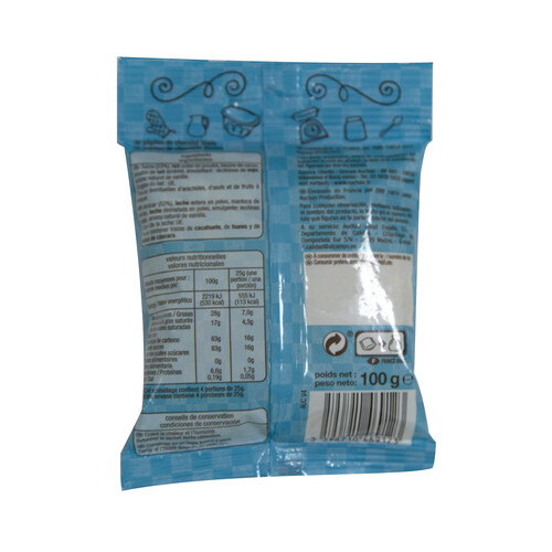 PRODUCTO ALCAMPO Pepitas de chocolate blanco 100 g.