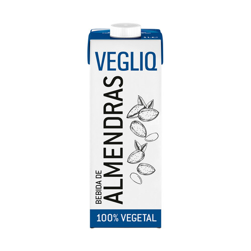 VEGLIQ Bebida vegetal de almendras, enriquecida con calcio 1 l.