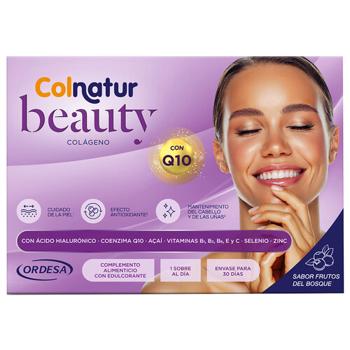 COLNATUR Complemento alimenticio con edulcorante y sabor a frutos del bosque COLNATUR Beauty 30 uds.