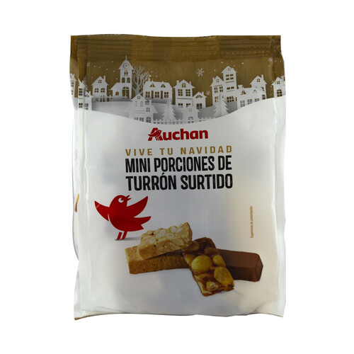 PRODUCTO ALCAMPO Mini porciones de turrón blando, duro, chocolate crujiente y guirlache 300 g.