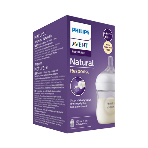 AVENT Natural response de Philips Biberón de 125 ml. con tetina flujo 2, para más de 0 meses.